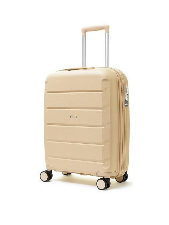 Rock Luggage Tulum 8 Wheel Hardshell Cabin Suitcase - Beige | Very (UK)