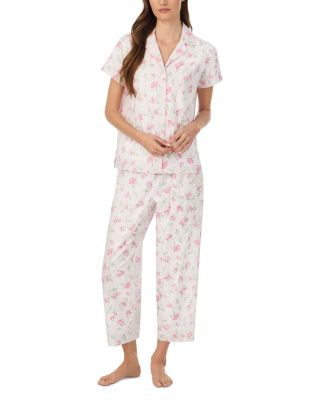 Short Sleeve Classic Lawn Notch Collar Cropped Pajama Set | Bloomingdale's (US)