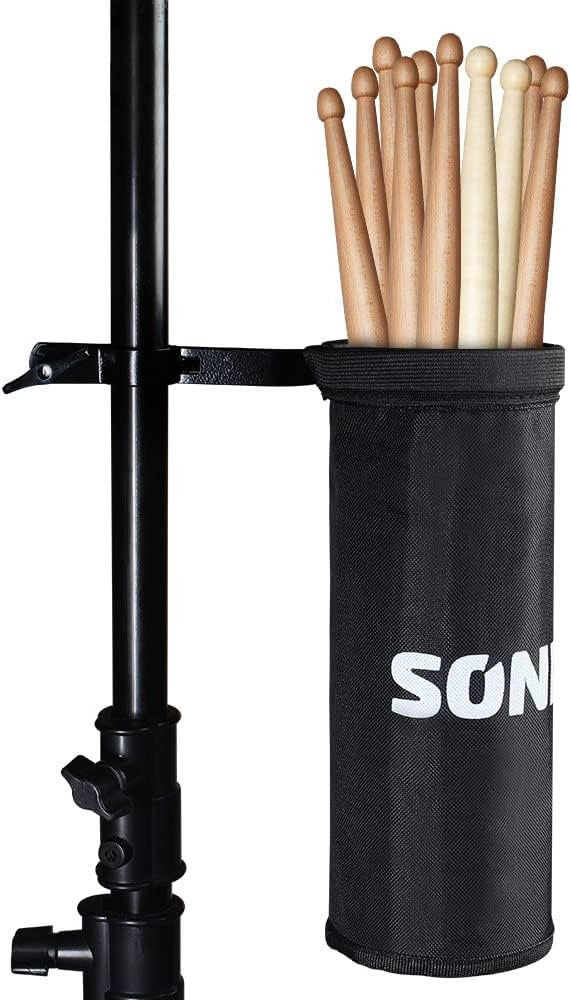 SONICAKE Drumstick Holder Adjustable Nylon Drumstick Bag Clamp-On Lockable Aluminum Alloy Drumsti... | Amazon (UK)