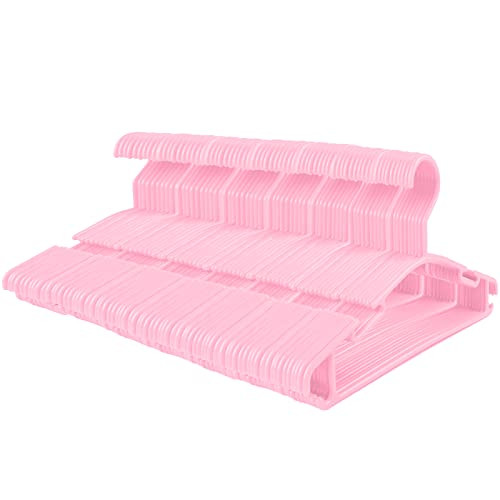 GoodtoU Baby Hangers Pink Kids Hanger Clothing Baby Hangers for Nursery Plastic Kids Hanger 100 Pack | Amazon (US)