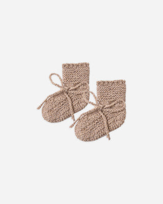 Knit Booties Heathered Almond | Rylee + Cru