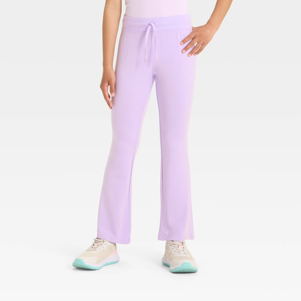 Girls' Modal French Terry Flare Pants - All In Motion™ Lilac Purple M | Target