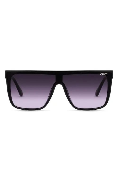 Quay Australia Nightfall 135mm Shield Sunglasses in Black Purple Fade at Nordstrom | Nordstrom