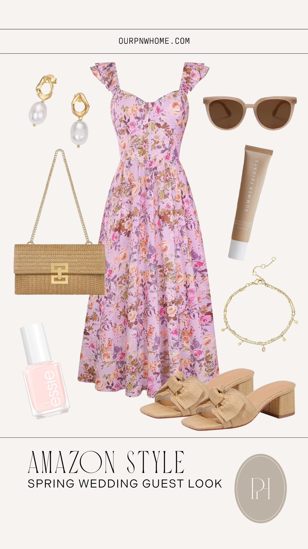 Amazon finds that are perfect to wear to a spring wedding!

floral dress, purple dress, lavender dress, pale pink dress, maxi dress, midi dress, spring dress, wedding guest dress, wedding guest outfit, spring wedding outfit, summer wedding outfit, casual wedding look, tan sandals, bow sandals, tan handbag, crossbody bag, pearl earrings, bracelet, tan sunglasses, pink nail polish, lip balm, beauty essentials 

 #LTKootd #LTKSeasonal #LTKWedding