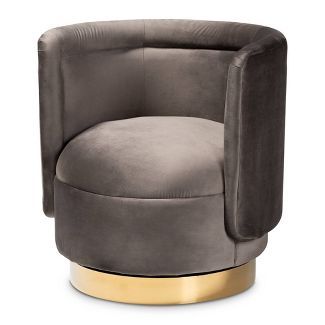Saffi Velvet Upholstered Swivel Accent Chair - Baxton Studio | Target