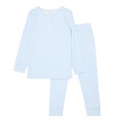 unisex pima powder blue stripe pajamas set | minnow