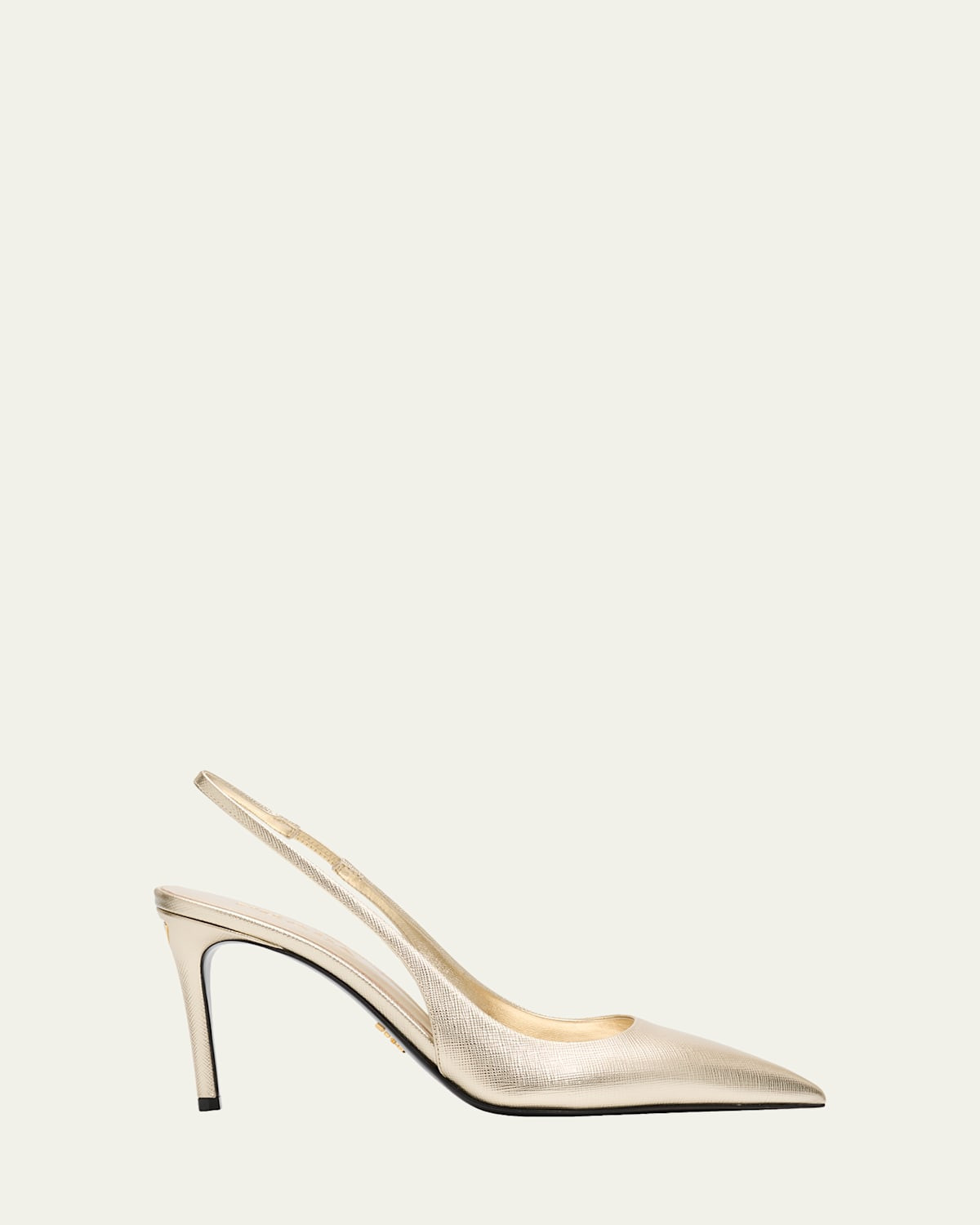90mm Saffiano Metallic Leather Slingback Pumps | Bergdorf Goodman
