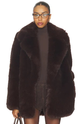 L'Academie by Marianna Gamine Faux Fur Jacket in Dark Brown from Revolve.com | Revolve Clothing (Global)