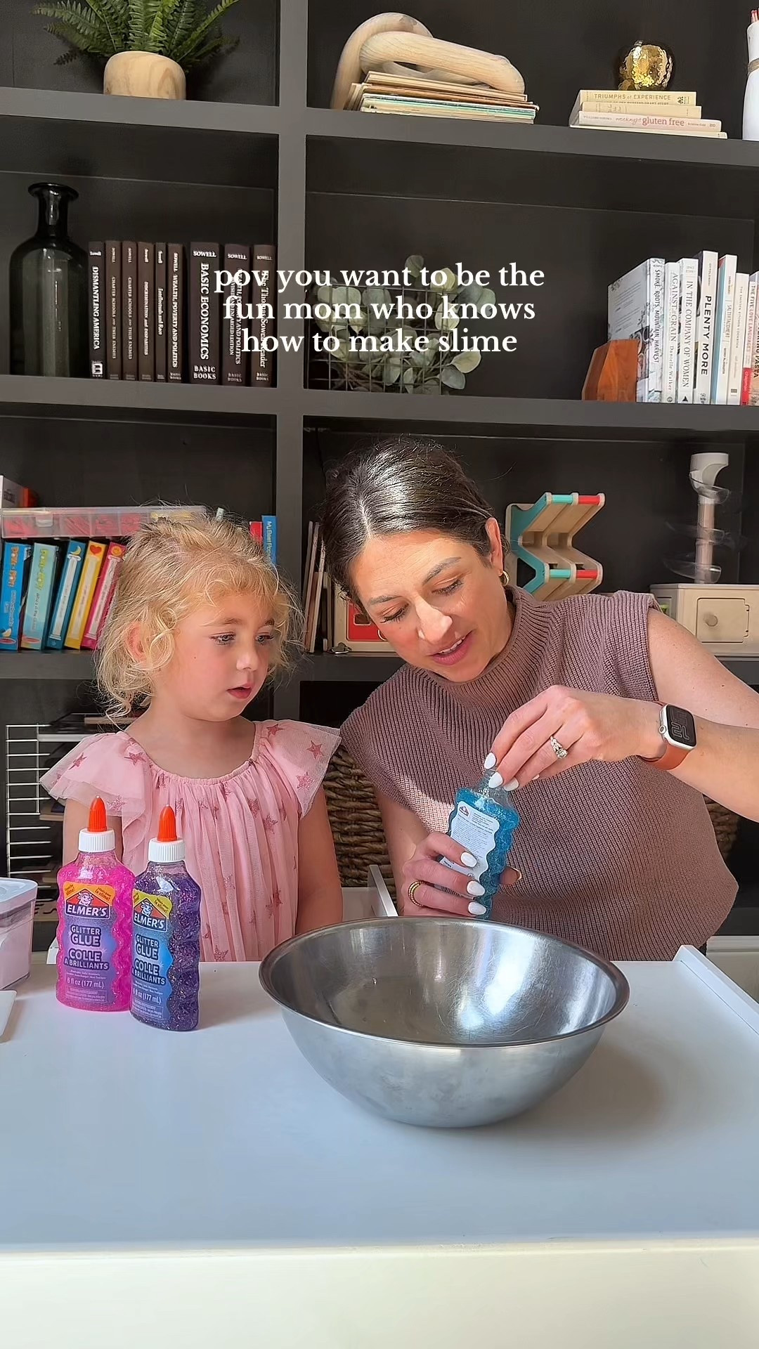 This 3 ingredient slime is so easy to make with your kid! You can get everything on Amazon. Save this for your next rainy or too hot summer day! #toddlertoys #toddleractivities 

#LTKKids #LTKFamily