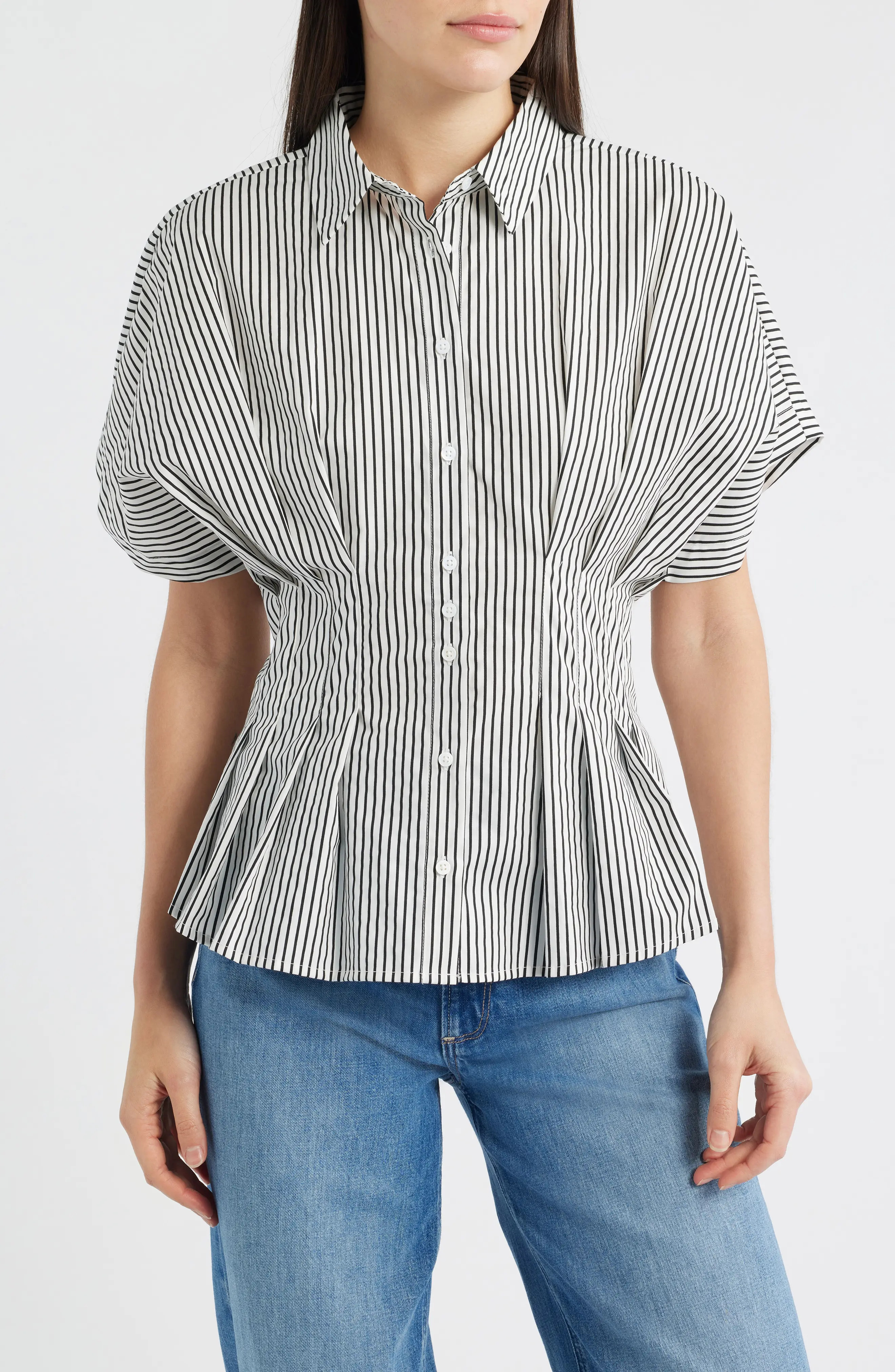 Vince Camuto Pleat Waist Dolman Shirt (Women) | Nordstrom | Nordstrom