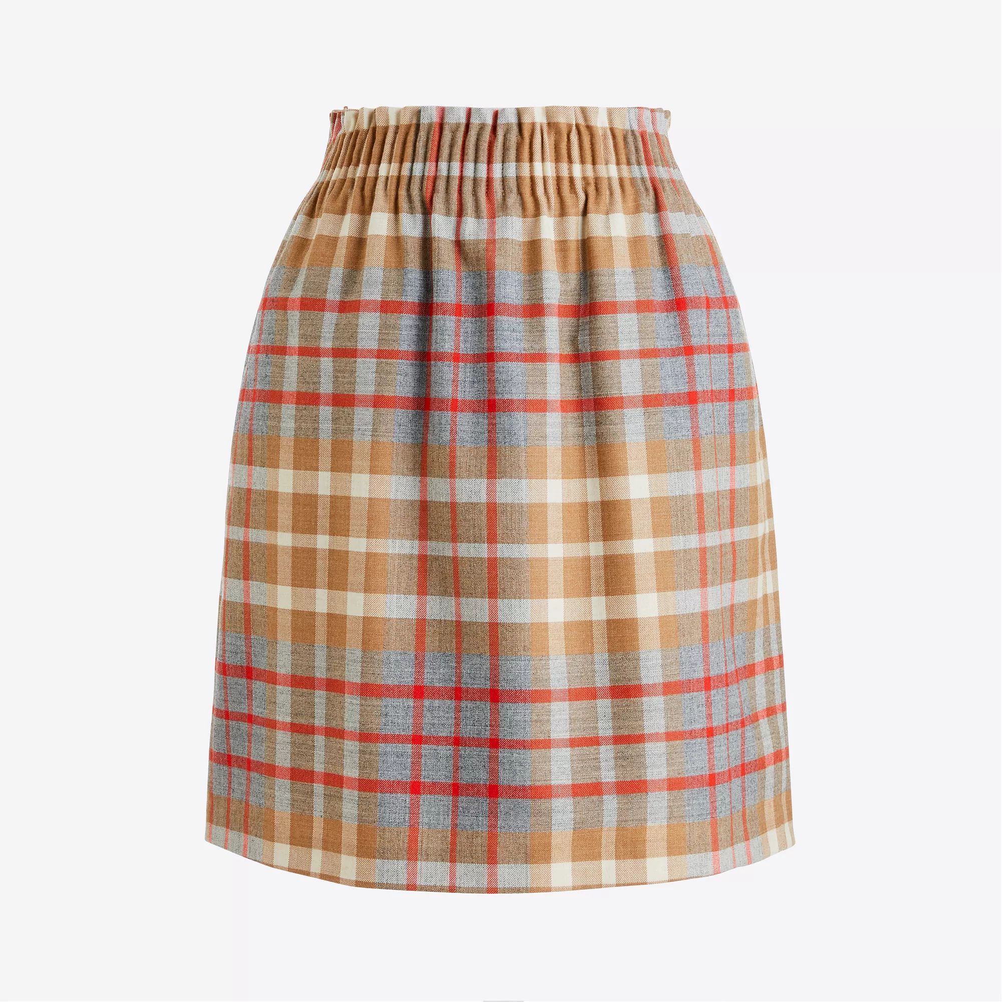 Wool sidewalk skirt in plaid | J.Crew Factory