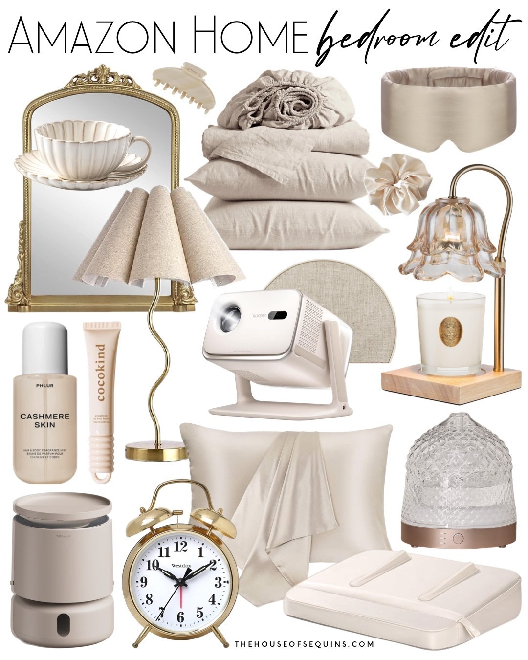 Shop amazon home bedroom finds! Anthropologie mirror look for less, candle warmer lamp, linen bedding, silk pillow cases, humidifier, aesthetic bedroom, projector, nighttime routine beauty favorites and more! 

#LTKHome #LTKmorningroutine #LTKSaleAlert