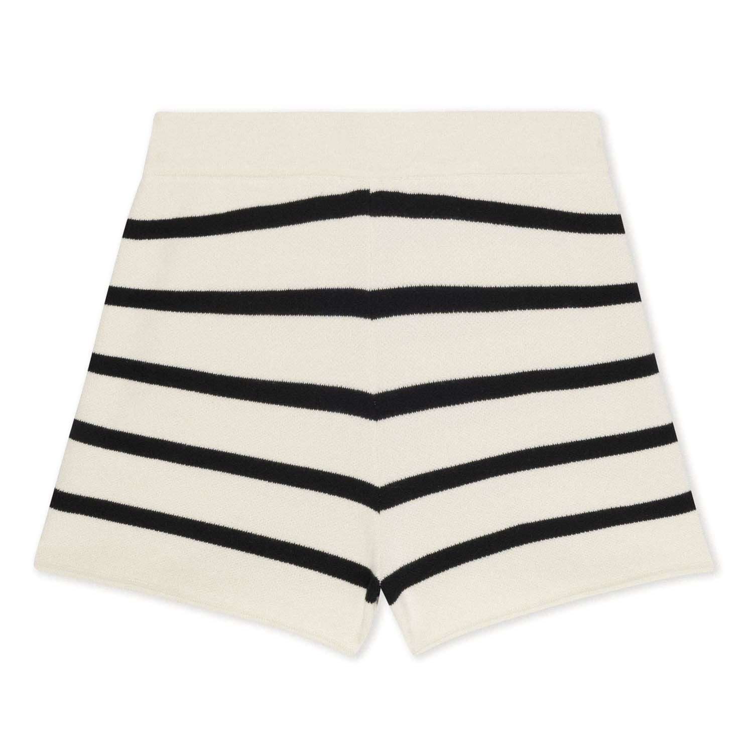 Black Striped Knit Shorts | EllandEmm