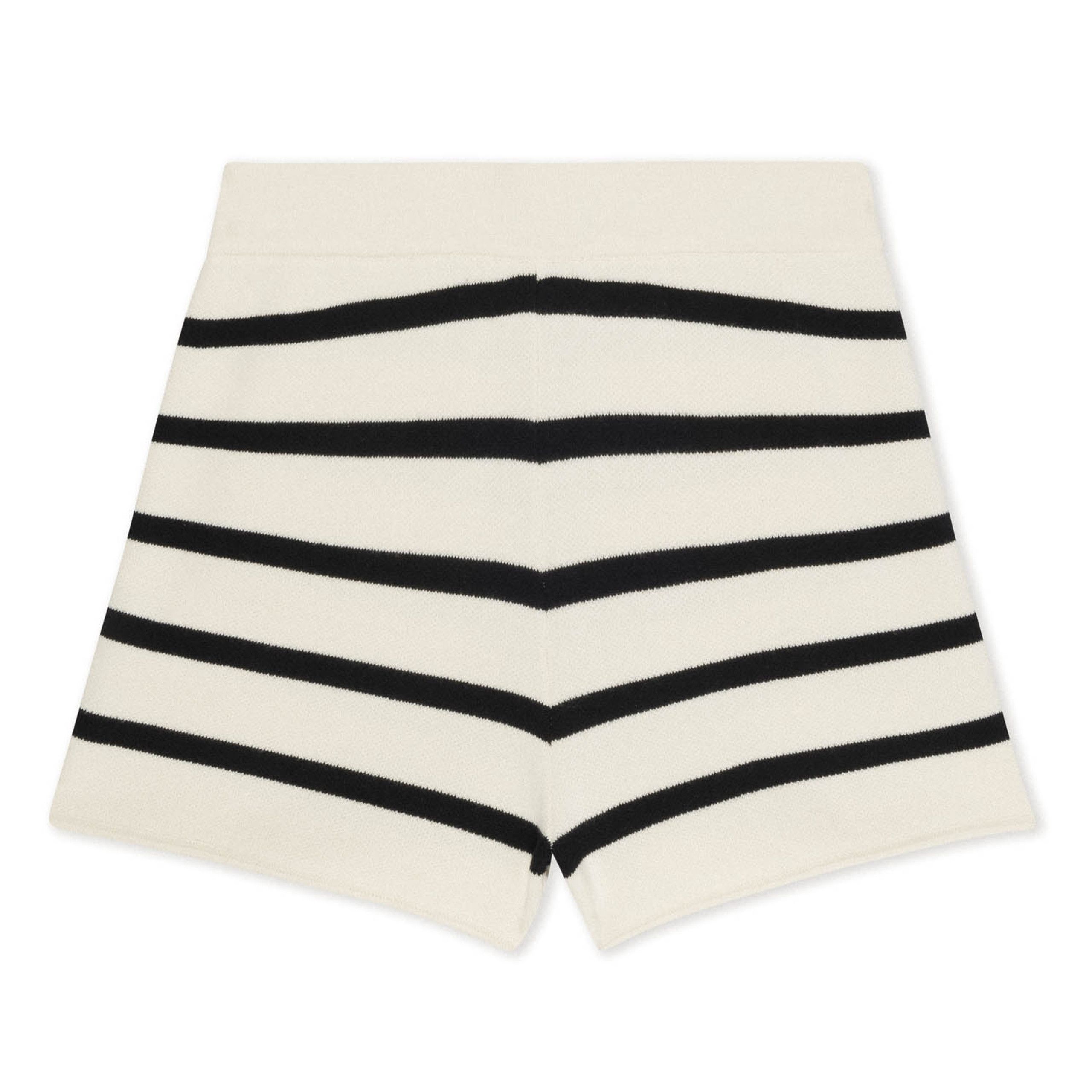 Black Striped Knit Shorts | EllandEmm
