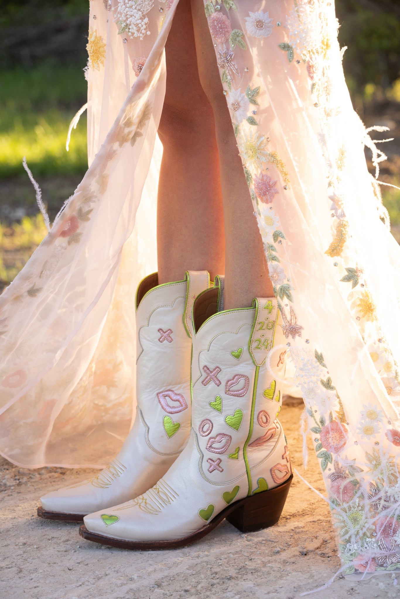 Custom boots for you wedding!! SO cute and something you can wear forever after your wedding 💚🩷

#LTKShoeCrush #LTKWedding #LTKStyleTip