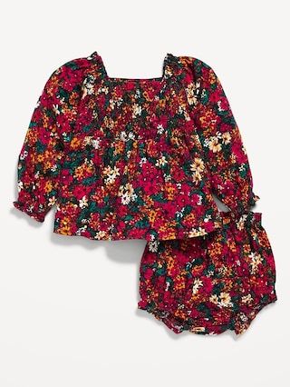 2-Piece Smocked Floral Top and Bloomers Set for Baby | Old Navy (US)