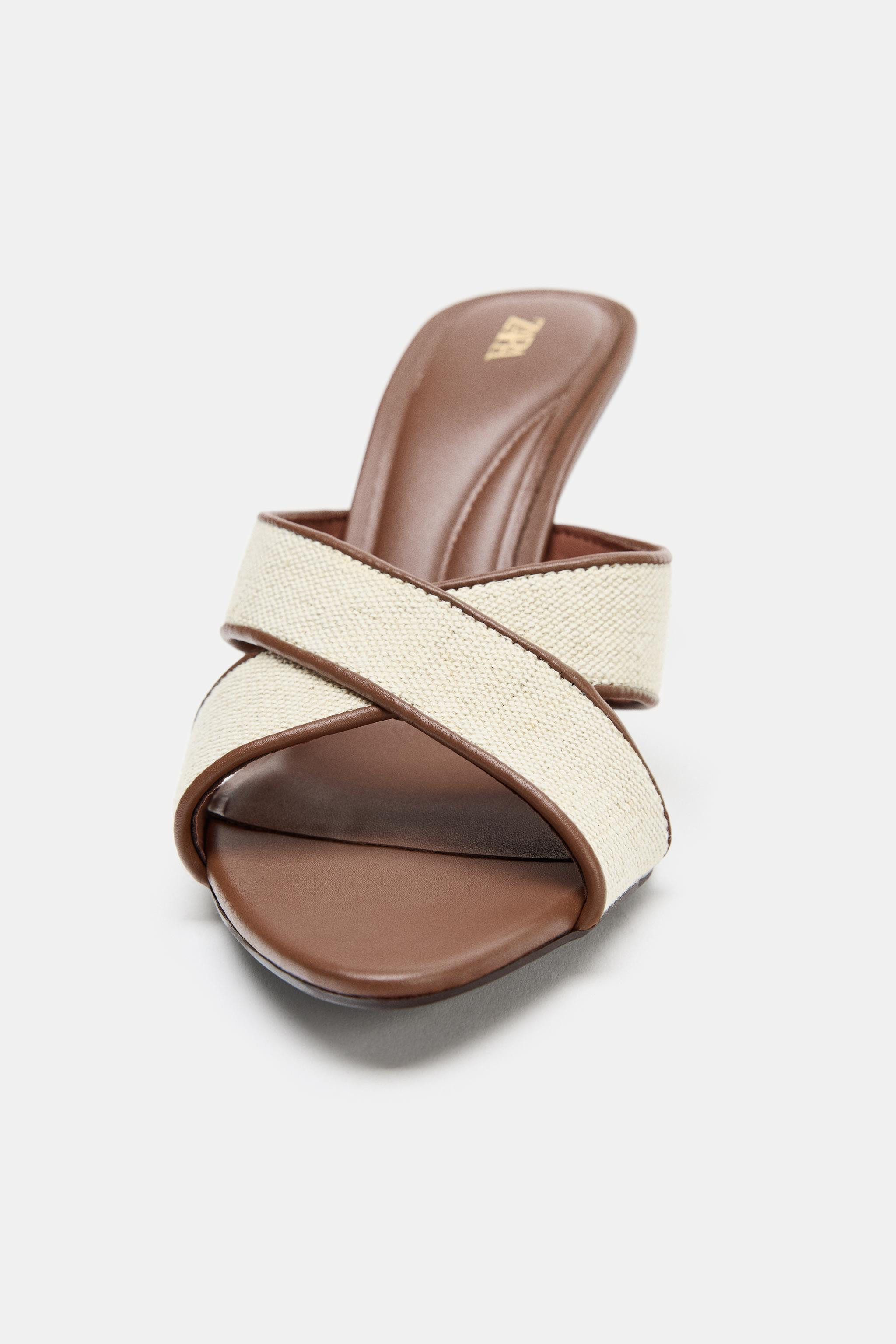 CRISS CROSS HEEL SANDALS | Zara Canada