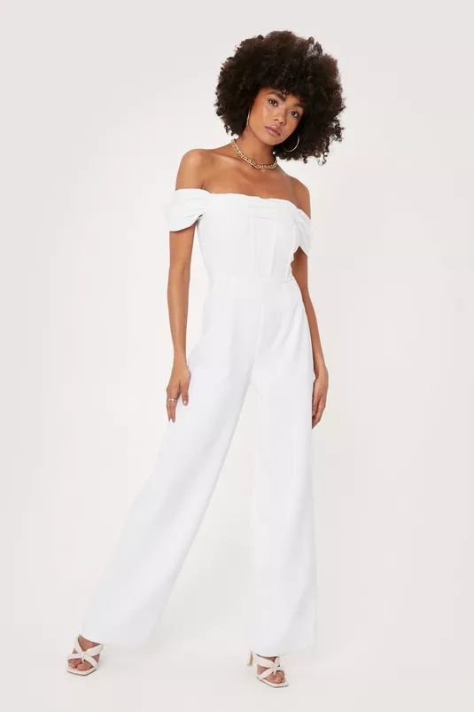 Corset Detail Off the Shoulder Jumpsuit | NastyGal (UK, IE)