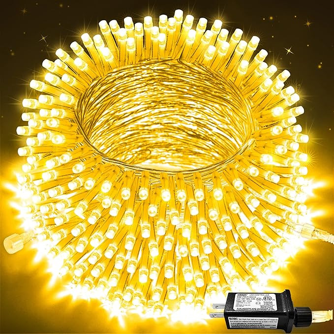 JMEXSUSS Connectable Warm White Christmas Lights Indoor Outdoor, 91.5ft 250 LED Christmas String ... | Amazon (US)