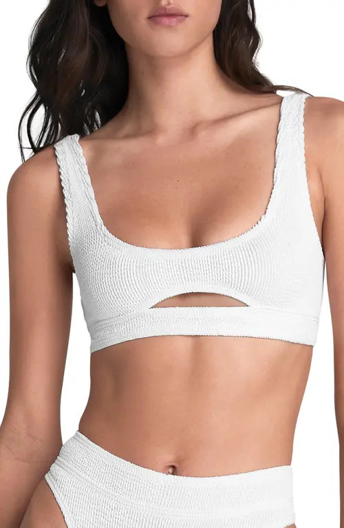 BOUND by Bond-Eye The Sasha Cutout Bikini Top in Optic White at Nordstrom | Nordstrom