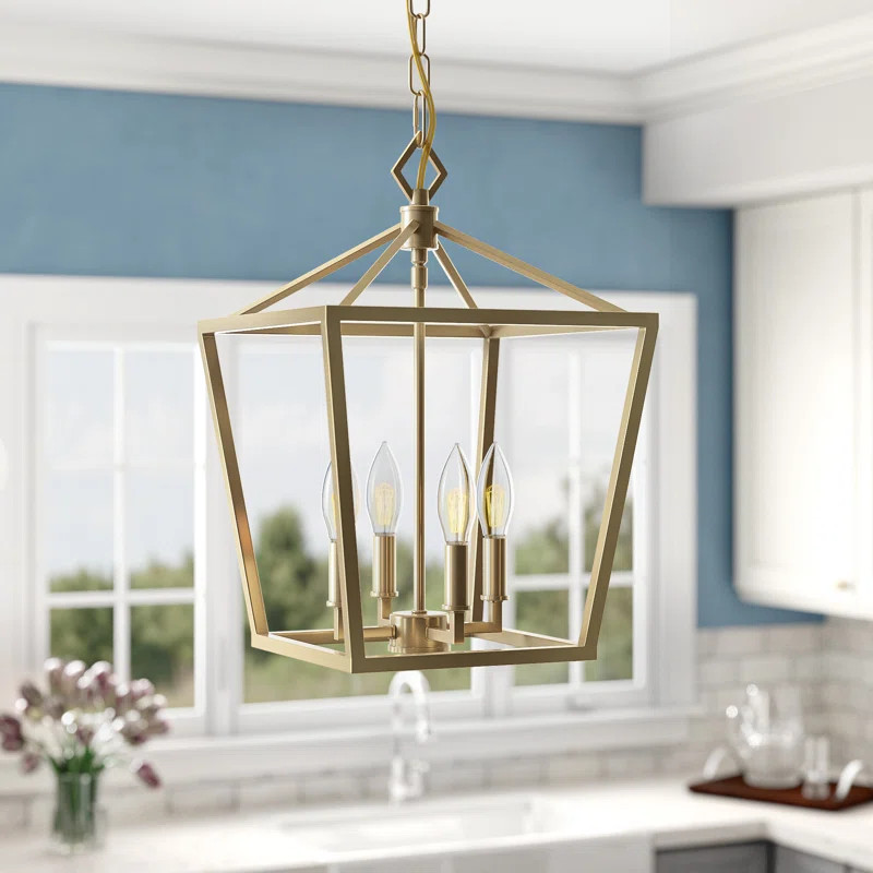 4 Light 12 In. Modern Gold Pendant | Wayfair North America