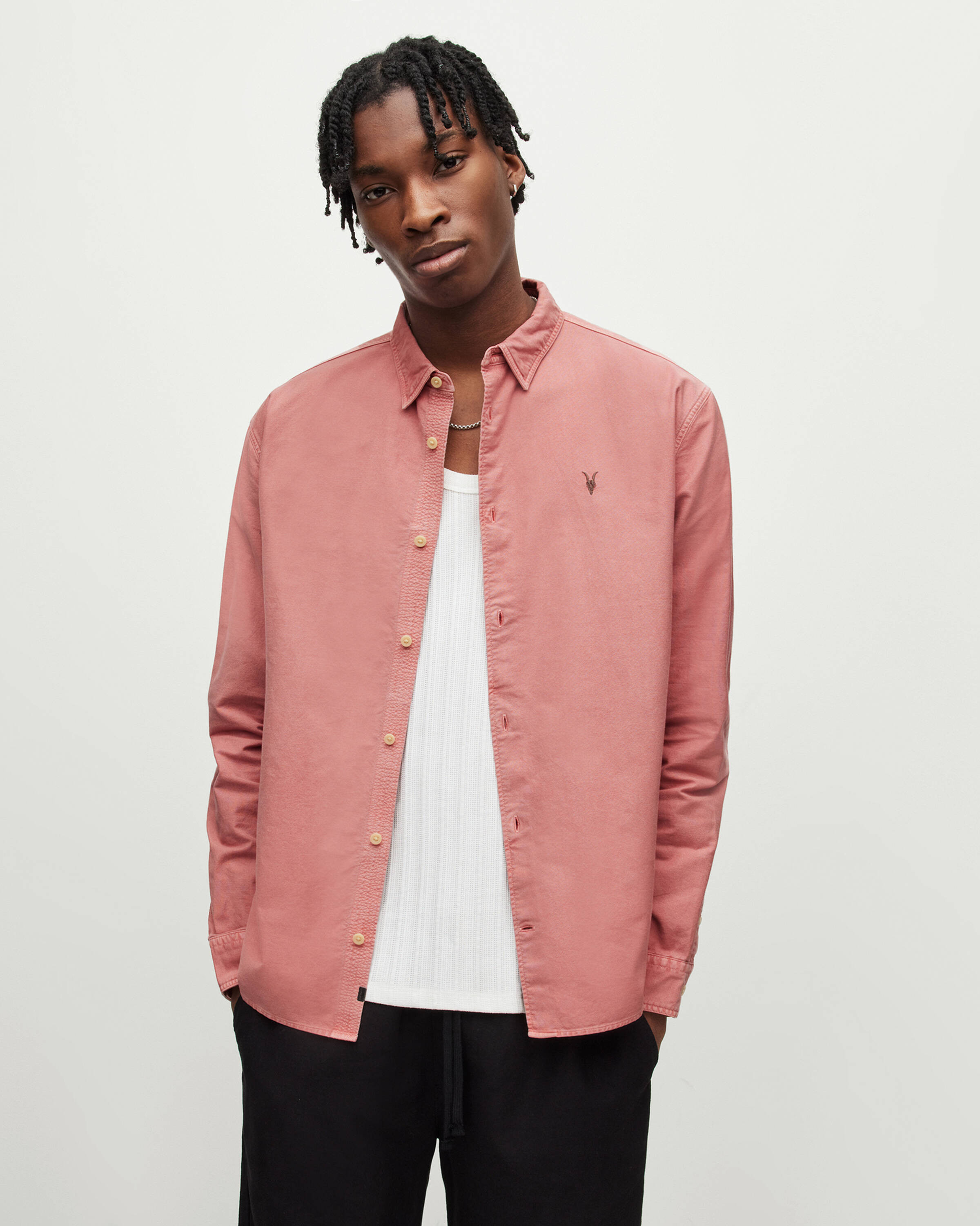 Hermosa Ramskull Relaxed Shirt SALMON PINK | ALLSAINTS | AllSaints UK