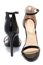 VIP Ticket Black Patent Ankle Strap Heels | Lulus (US)
