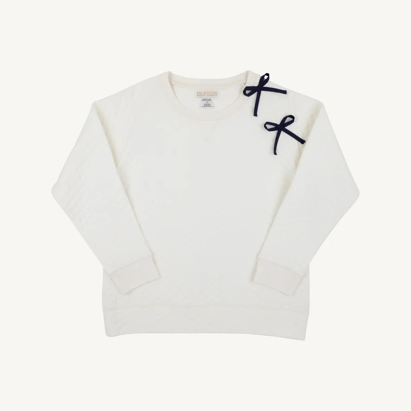 Cassidy Comfy Crewneck - Quilted Palmetto Pearl | The Beaufort Bonnet Company