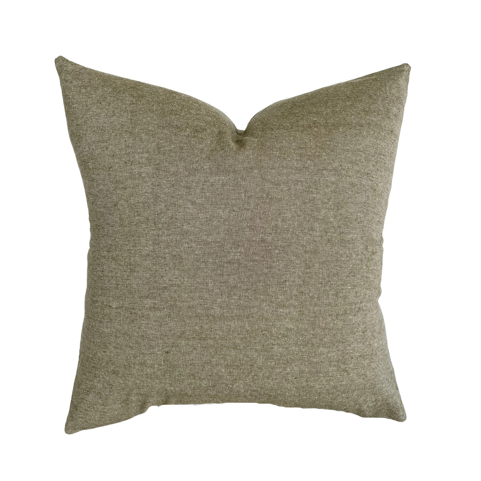 Oliver  Olive Yarn Dyed Linen Pillow Cover  Neutral Earthy - Etsy | Etsy (US)