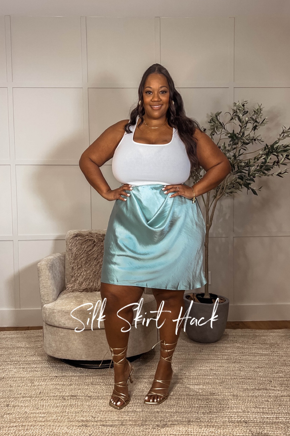 Style hack to turn a midi skirt into a mini! 

#LTKcurves