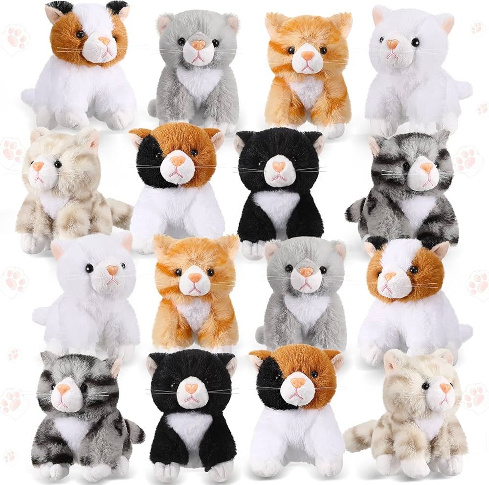 Leitee 16 Pcs Plush Pets 5 Inch Stuffed Animals Bulk Assorted Cute Stuffed Pet Animal Plush Toys ... | Amazon (US)