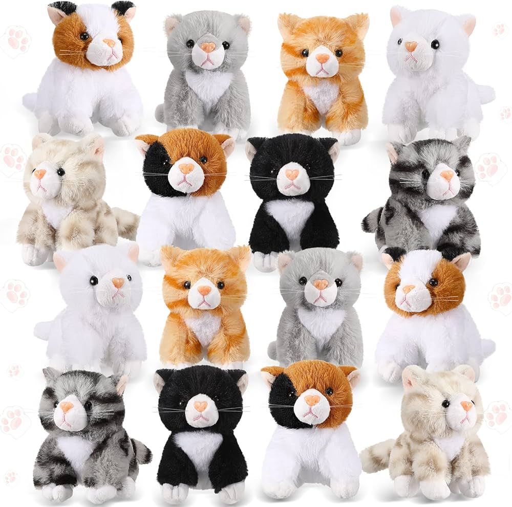 Leitee 16 Pcs Plush Pets 5 Inch Stuffed Animals Bulk Assorted Cute Stuffed Pet Animal Plush Toys ... | Amazon (US)