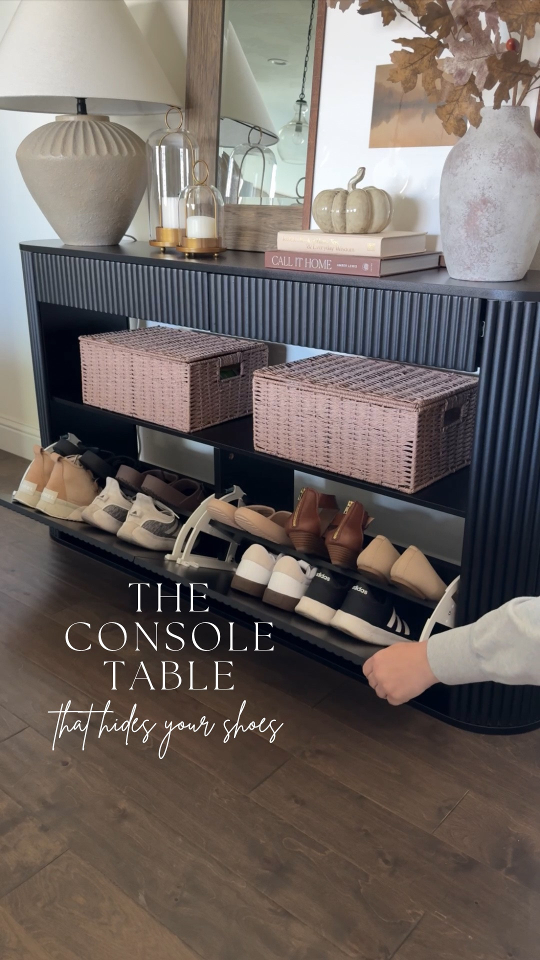 The prettiest way to hide your shoes 🤎 This fluted cabinet doubles as an entryway console with a beautiful rounded design, plenty of hidden shoe storage, AND a built-in outlet. Functional furniture at its best!

#LTKHome