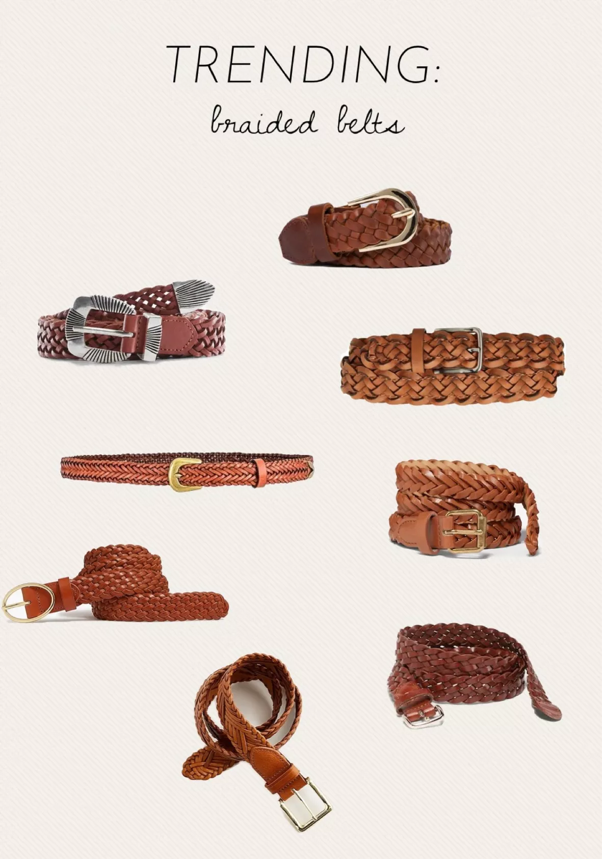 Braided Faux-Leather Belt For Women (1)
