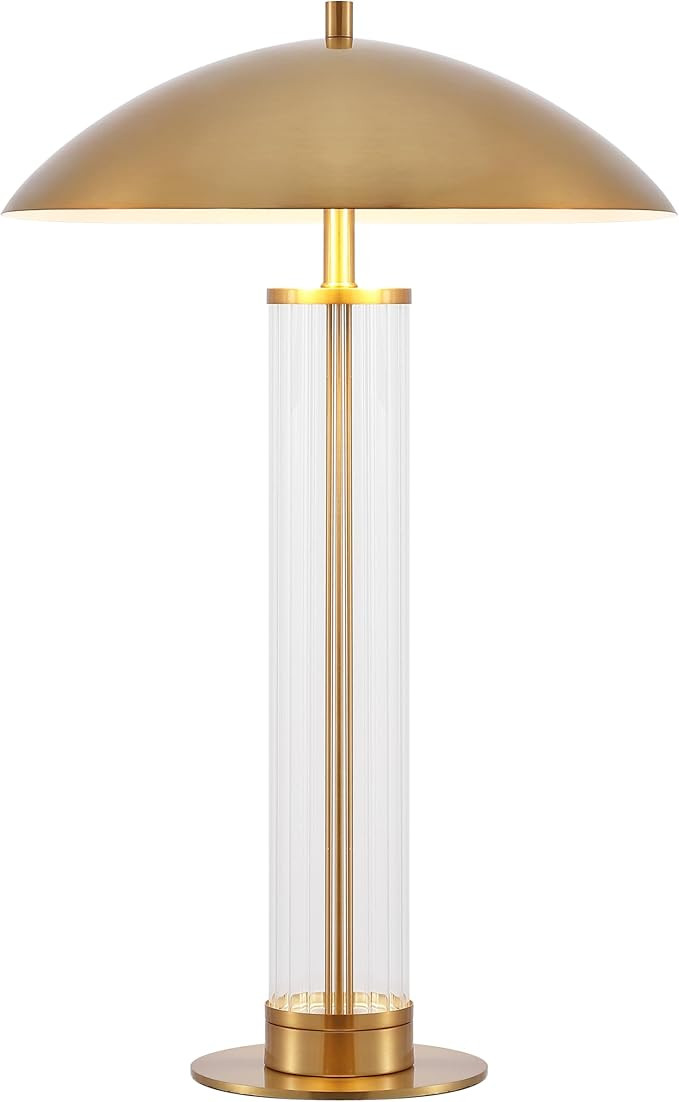 SAFAVIEH Lighting Collection – Tylar Brass Metal & Glass 24 Inch Table Lamp with Dome Shade and... | Amazon (US)