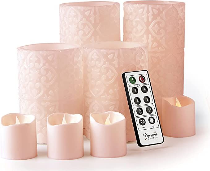 Furora LIGHTING Flameless Candles Pink Room Decor Candles Set of 8 with Remote Control and Timer,... | Amazon (US)