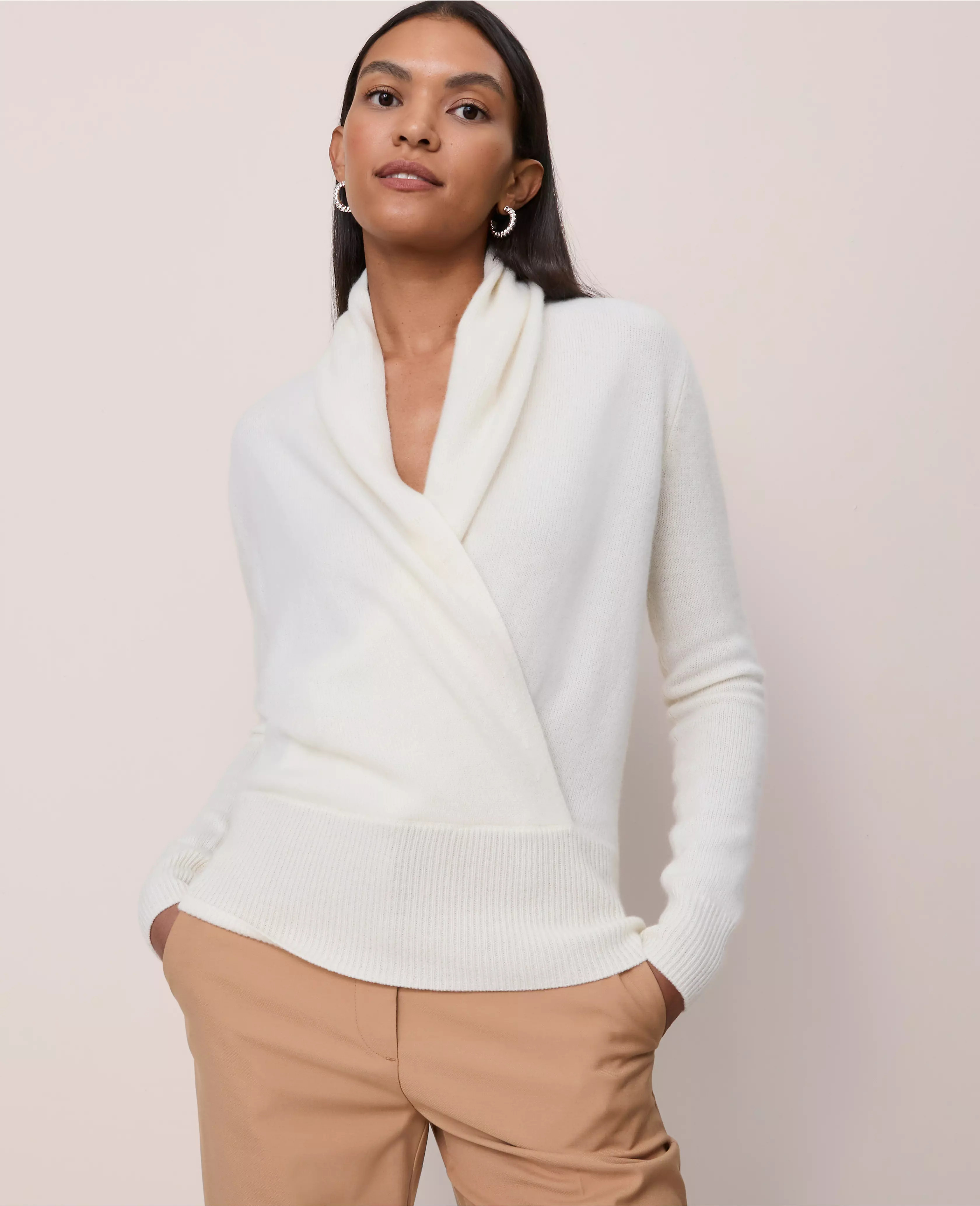 Cashmere Shawl Collar Sweater | Ann Taylor