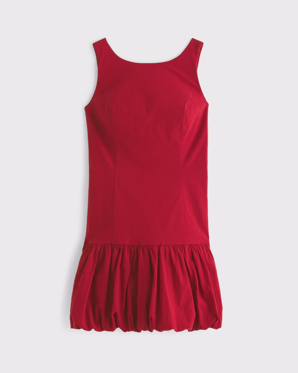 Women's High-Neck Bubble Hem Mini Dress | Women's Dresses & Jumpsuits | Abercrombie.com | Abercrombie & Fitch (US)