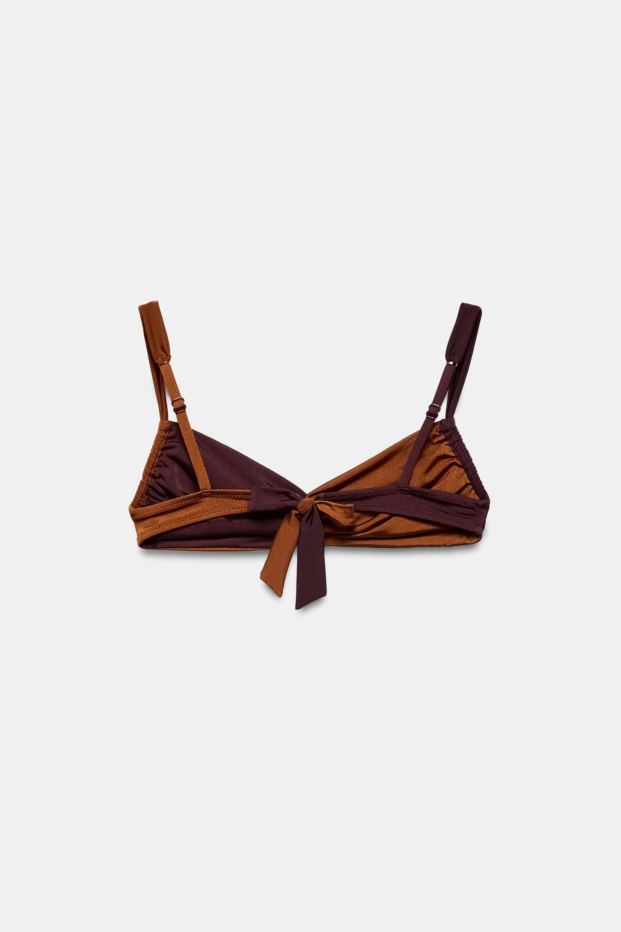 COMBINED SIDE RUCHED BIKINI TOP | Zara US