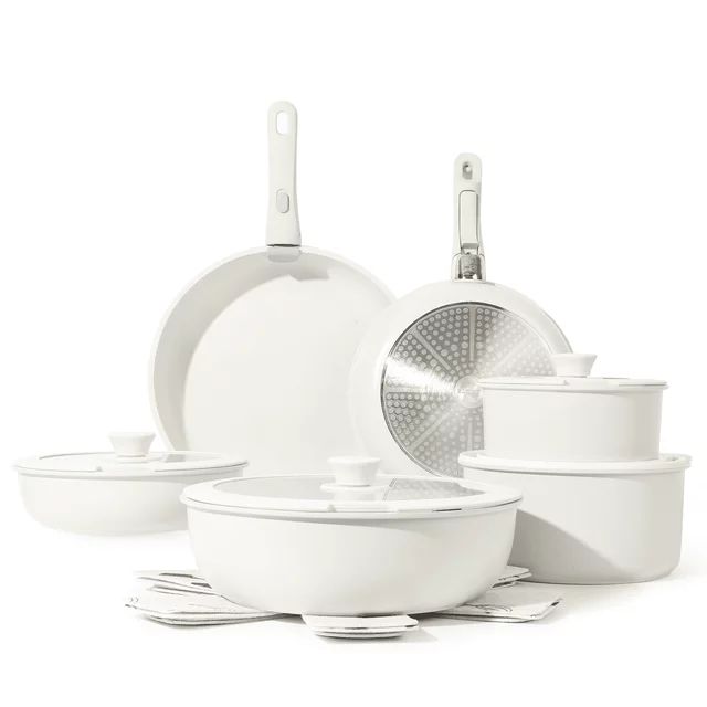 Carote Nonstick Cookware Sets, 17 Pcs Granite Non Stick Pots and Pans Set with Removable Handle | Walmart (US)