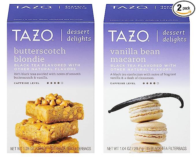 Tazo Dessert Delights Tea 2 Box Bundle, Butterscotch Blondie and Vanilla Bean Macaron | Amazon (US)