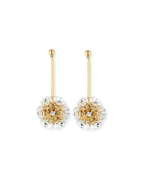 Plumeria Crystal Drop Earrings, Golden | Neiman Marcus