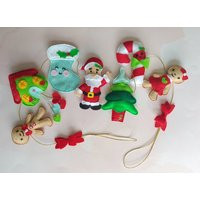 Handmade Felt Christmas Garland | Holiday Ornaments | Etsy (US)