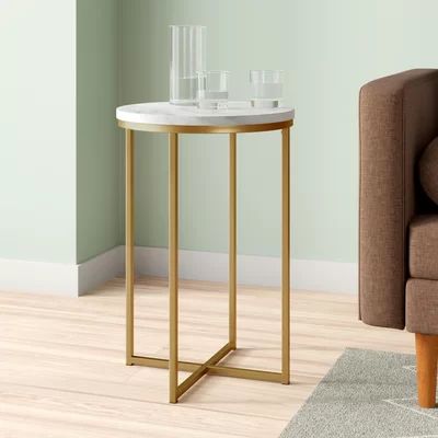 Wasser End Table Mistana™ Table Top Color: White | Wayfair North America