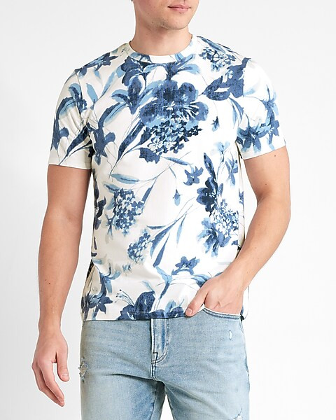 Floral Moisture-Wicking Performance T-Shirt | Express