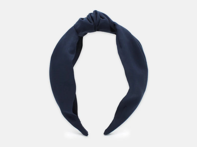 Liberty Fabrics Navy C Classic Knot Headband \u2013 Women\u2019s Hair Accessory, Handmade Cotton ... | Etsy (Global)