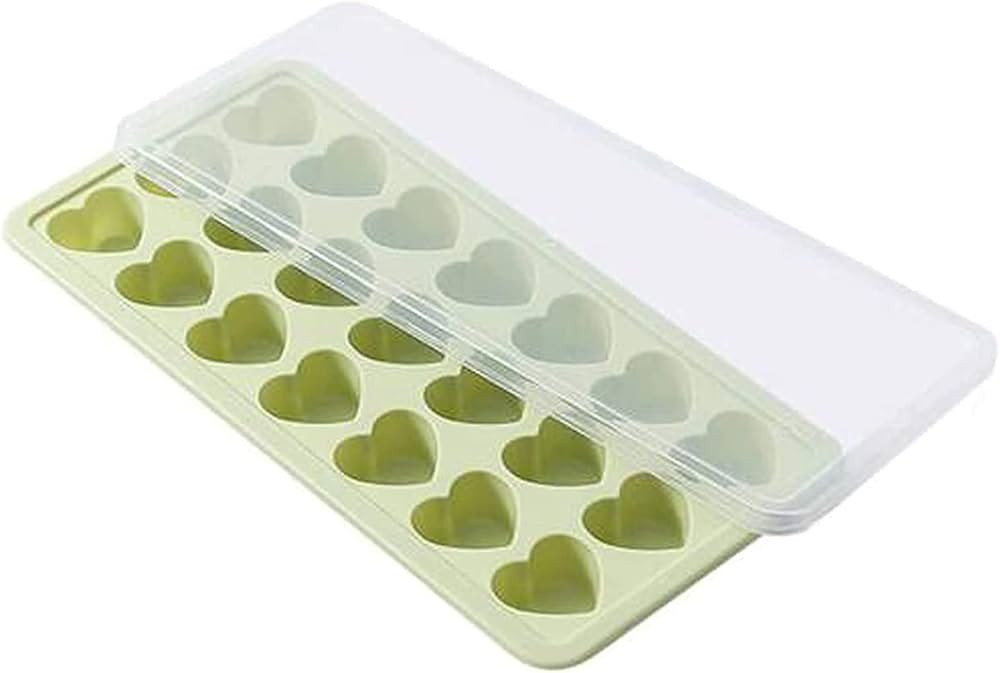 Silicone Heart Ice Cube Tray with Lid,21 Holes Silicone Heart Mold,Small Heart Shaped Silicone Ic... | Amazon (US)