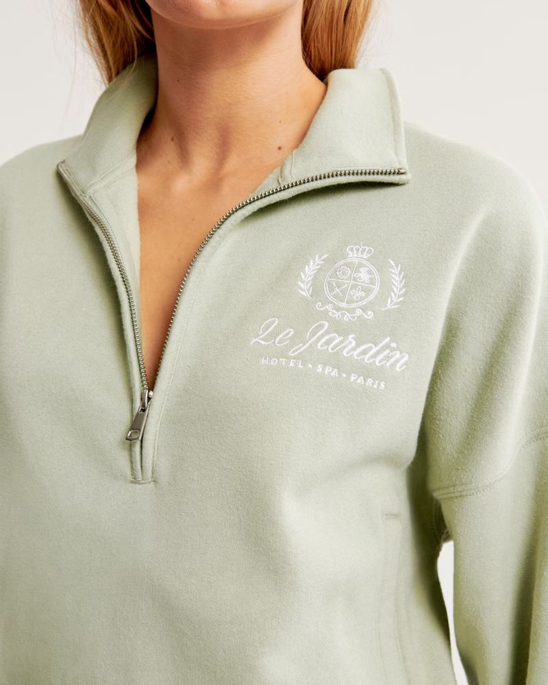 Women's Lounge Graphic Mock Half-Zip | Women's New Arrivals | Abercrombie.com | Abercrombie & Fitch (US)