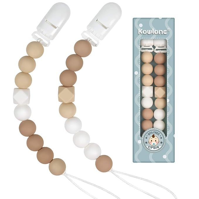 Pacifier Clip Baby Boy Silicone Beads Paci Clip Gender Neutral Teething Relief Binky Teether Toys... | Amazon (US)