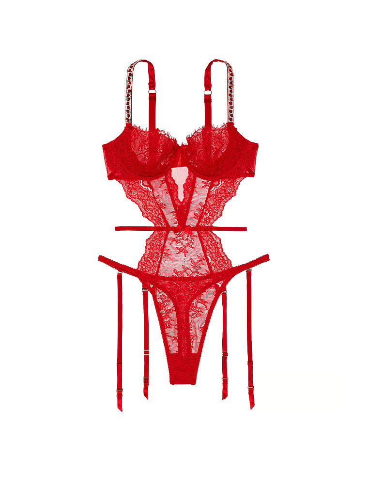 Wicked Unlined Shine Strap Garter Teddy | Victoria's Secret (US / CA )